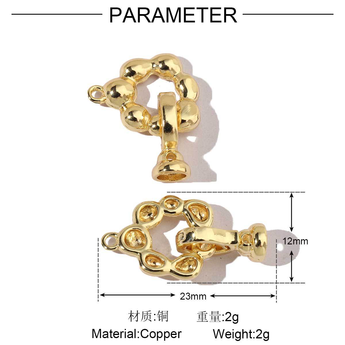 Pig nose copper zircon removable universal buckle connecting buckle