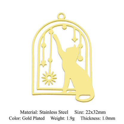 5 pcs/pack Hummingbird Moth Titanium Steel Pendant