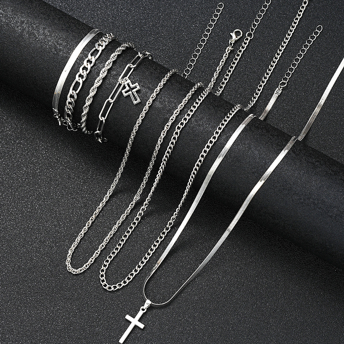 Cross Bracelet & Necklace Set