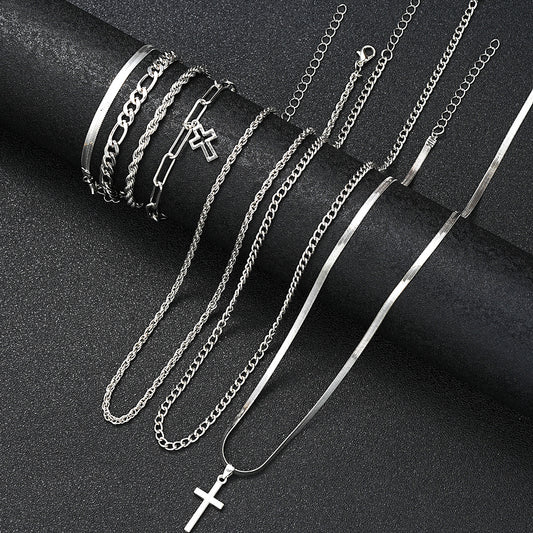 Cross Bracelet & Necklace Set