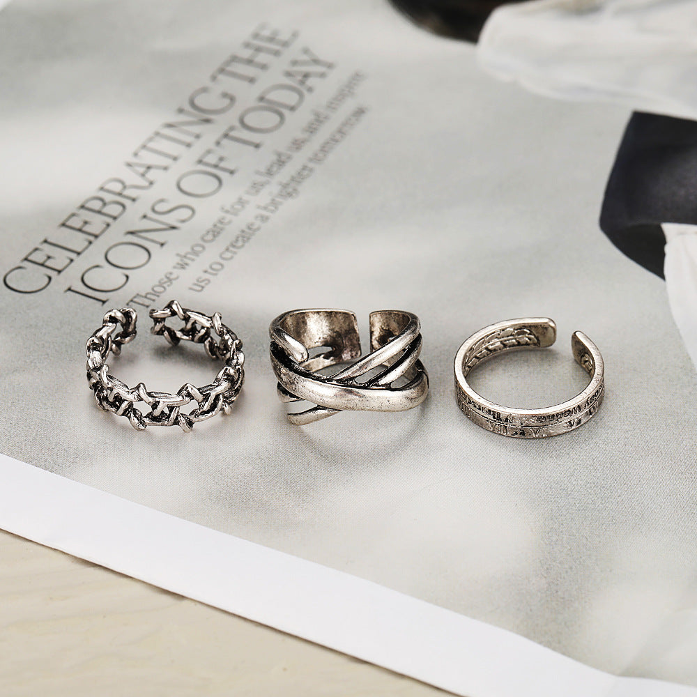 Hip-Hop Chic Ring 3-Piece Set
