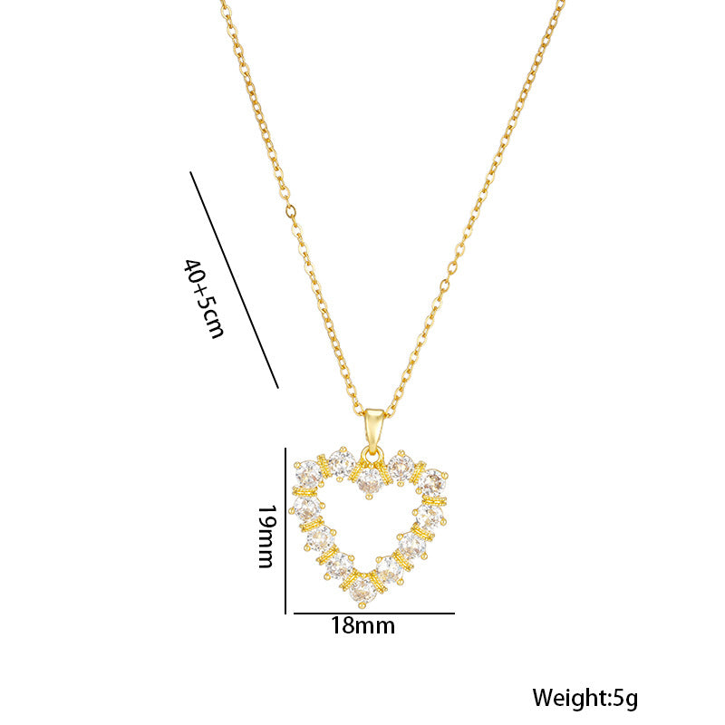 Hollow Heart Necklace with Full Zircon, Amazon Bestseller