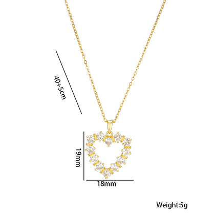 Hollow Heart Necklace with Full Zircon, Amazon Bestseller
