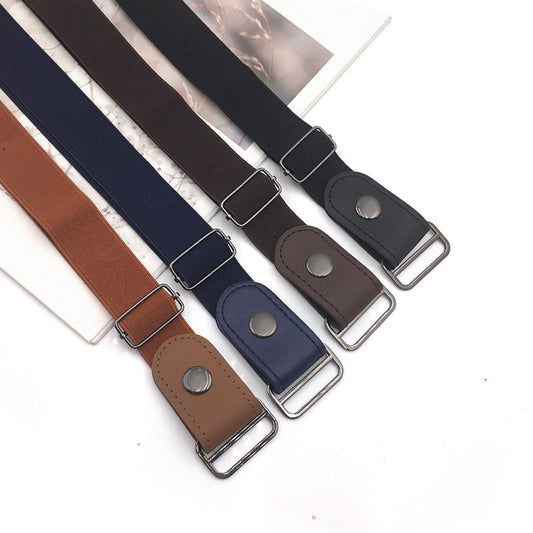 Brown Ladies Elastic Belt Buckle Belt