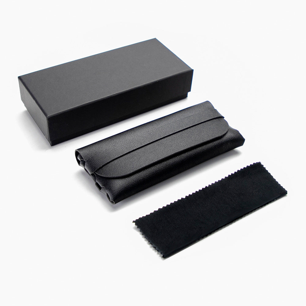 Estuche blando de cuero blanco para gafas 