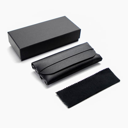 Estuche blando de cuero blanco para gafas 