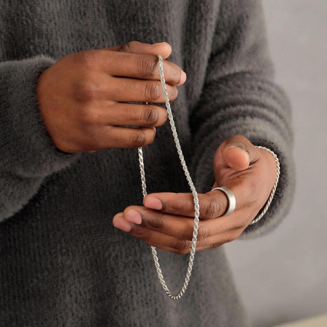 Men's Silver Collarbone Chain