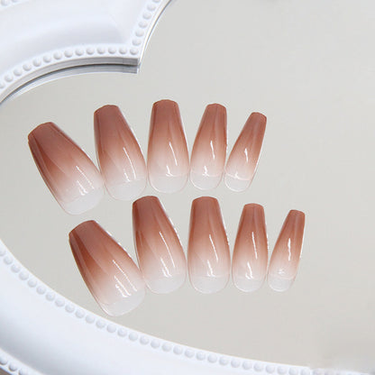 Autumn Winter Gradient Medium Long Ballerina Nails