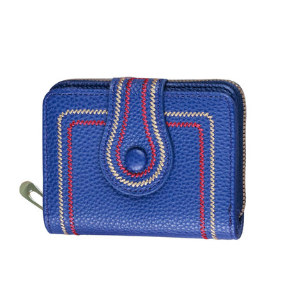 Embroidered solid color wallet ID card bag