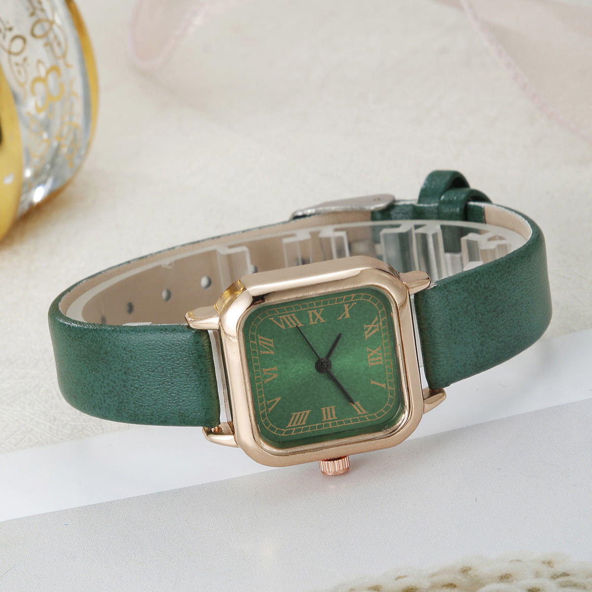 Watch Square Peacock Necklace Earring Set