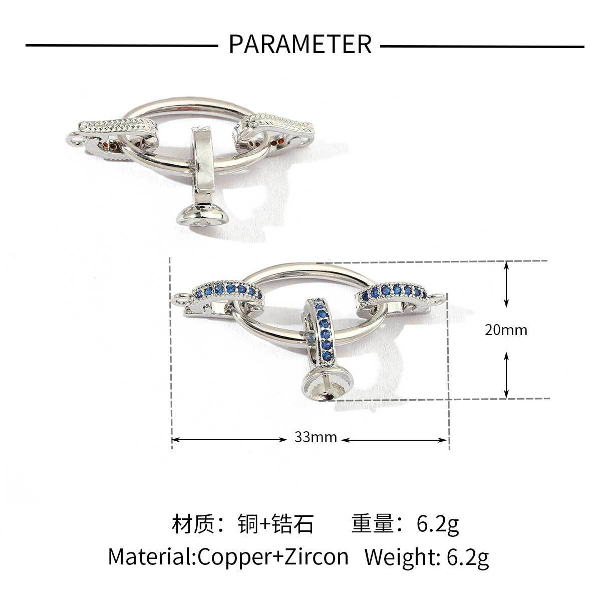 18K real gold geometric love removable connecting buckle