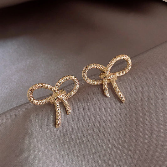 Bow earrings metal