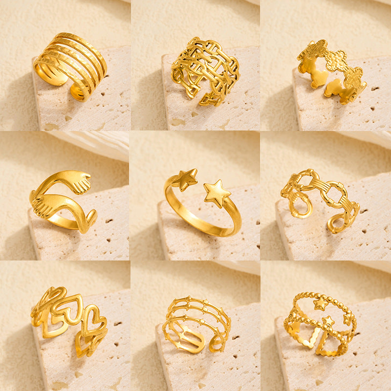 Stainless steel love open ring