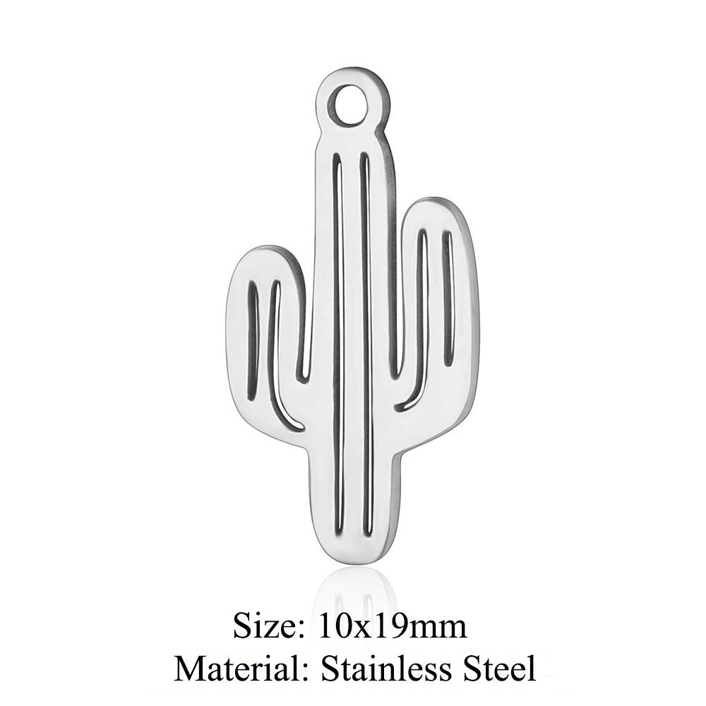 5 pcs/bag leaf branch titanium steel pendant