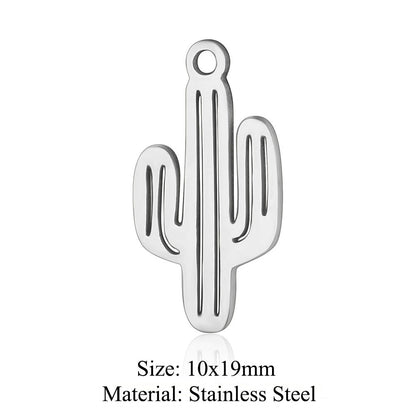 5 pcs/bag leaf branch titanium steel pendant