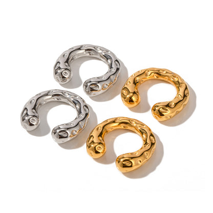 Stainless Steel Hammered Ear Clips