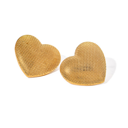 Embossed Heart Earrings