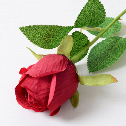 Artificial rose bud silk flower