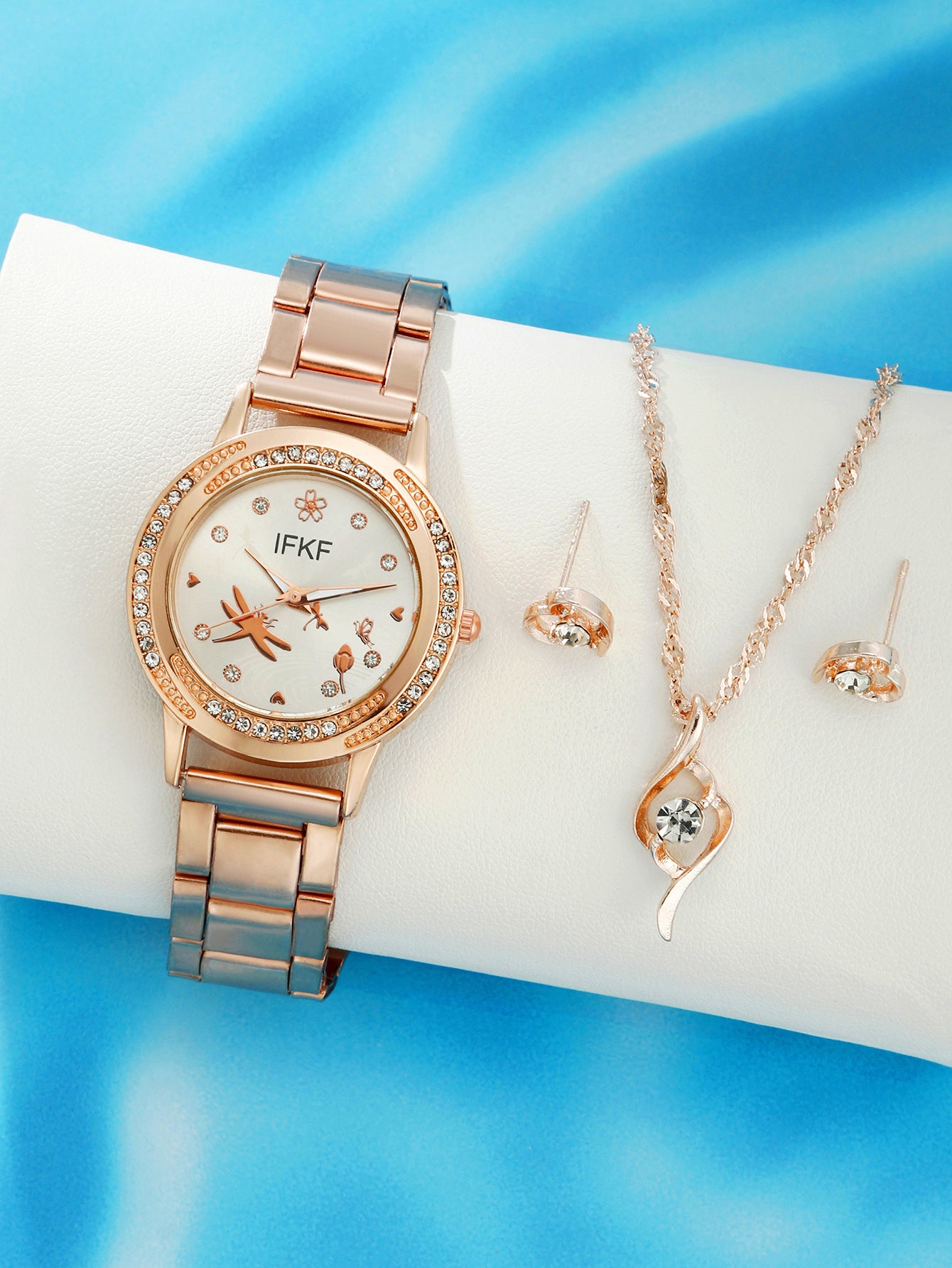 Water Drop Jewelry Set Quartz Watch
