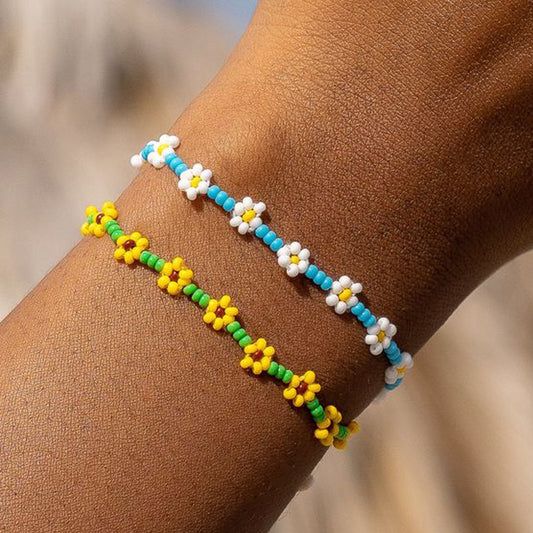 Handmade woven colorful rice beads jewelry