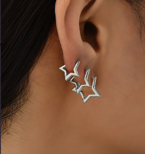 Geometric Beaded Hoop Earrings