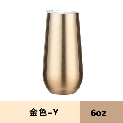 Stainless steel long-necked red wine glass