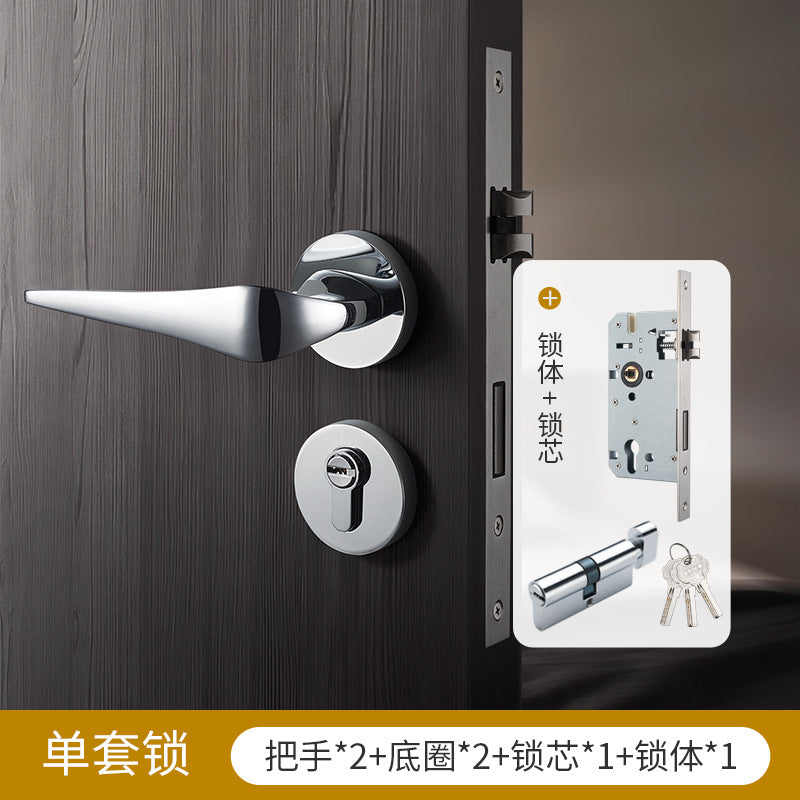 Brass door lock gold silver lock