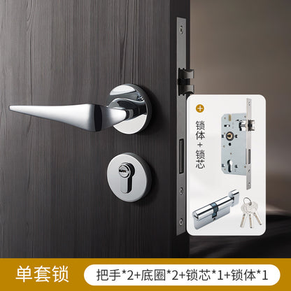 Brass door lock gold silver lock