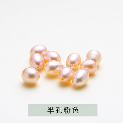 4A grade half-hole freshwater pearl rice beads loose beads
