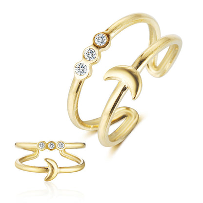 Dripping star love peach heart titanium steel ring