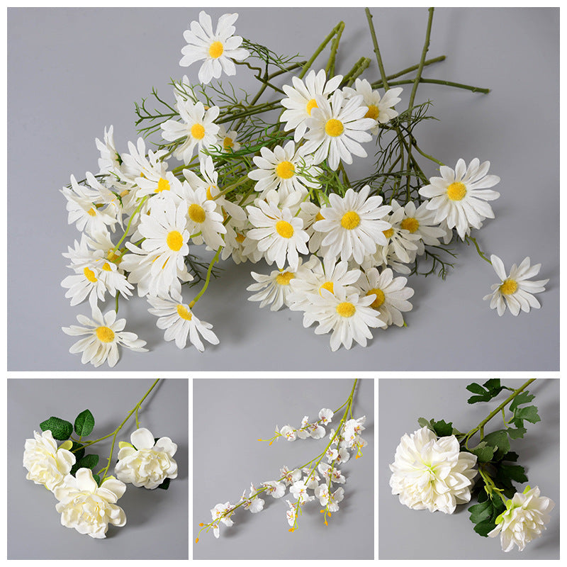 flores artificiales blancas 