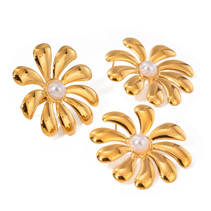 Sunflower Pearl Open Ring