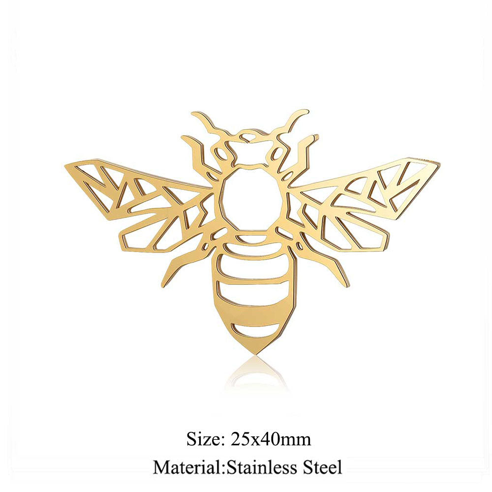 5 pcs/titanium steel paper-cut style animal pendant.