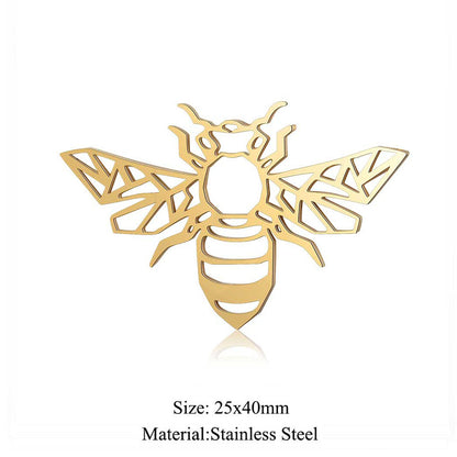 5 pcs/titanium steel paper-cut style animal pendant.