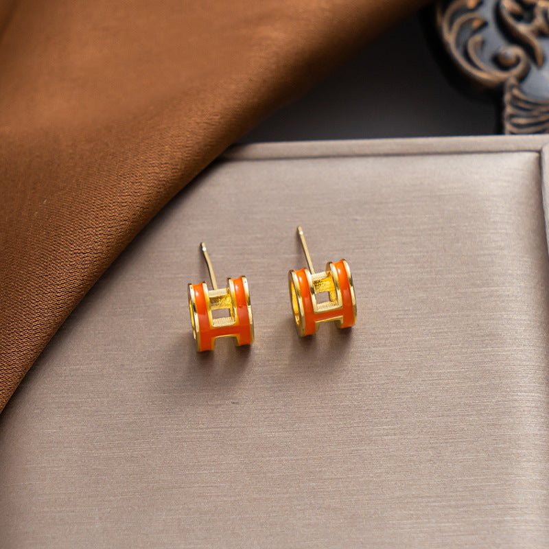 Gold H Letter Enamel Bracelet, Couples Set, Wholesale