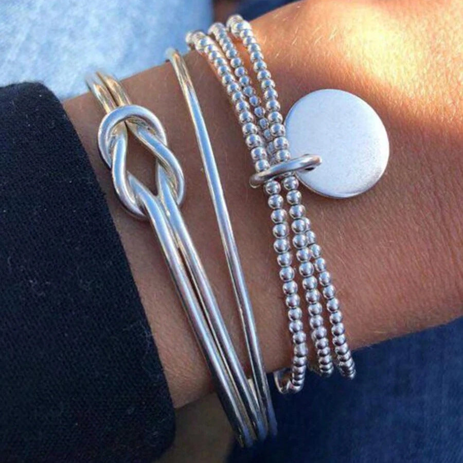Beaded Knot Bracelet Set (3-piece)
