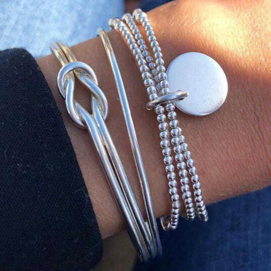 Beaded Knot Bracelet Set (3-piece)