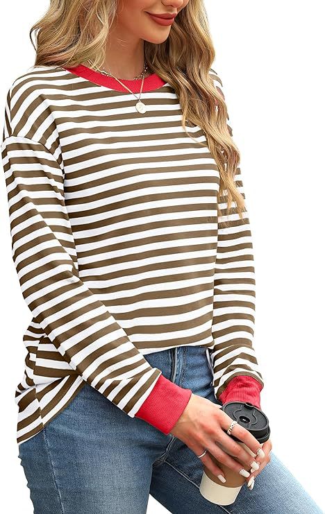 Striped long-sleeved top