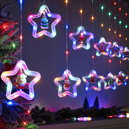 Five-pointed star curtain light LED star light string