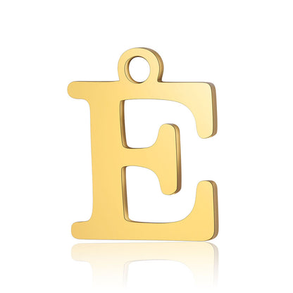 5 pcs/bag letter titanium steel letter pendant