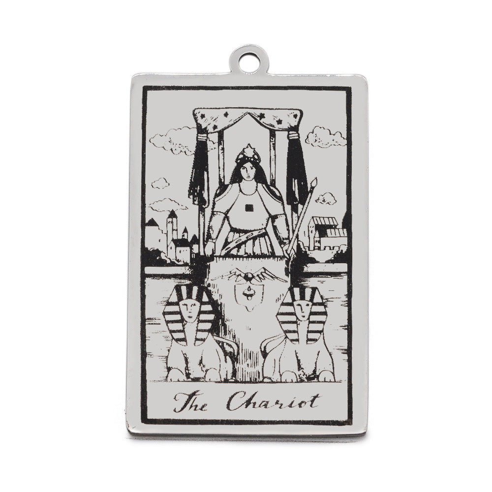 5 pcs/bag Tarot titanium steel pendant retro