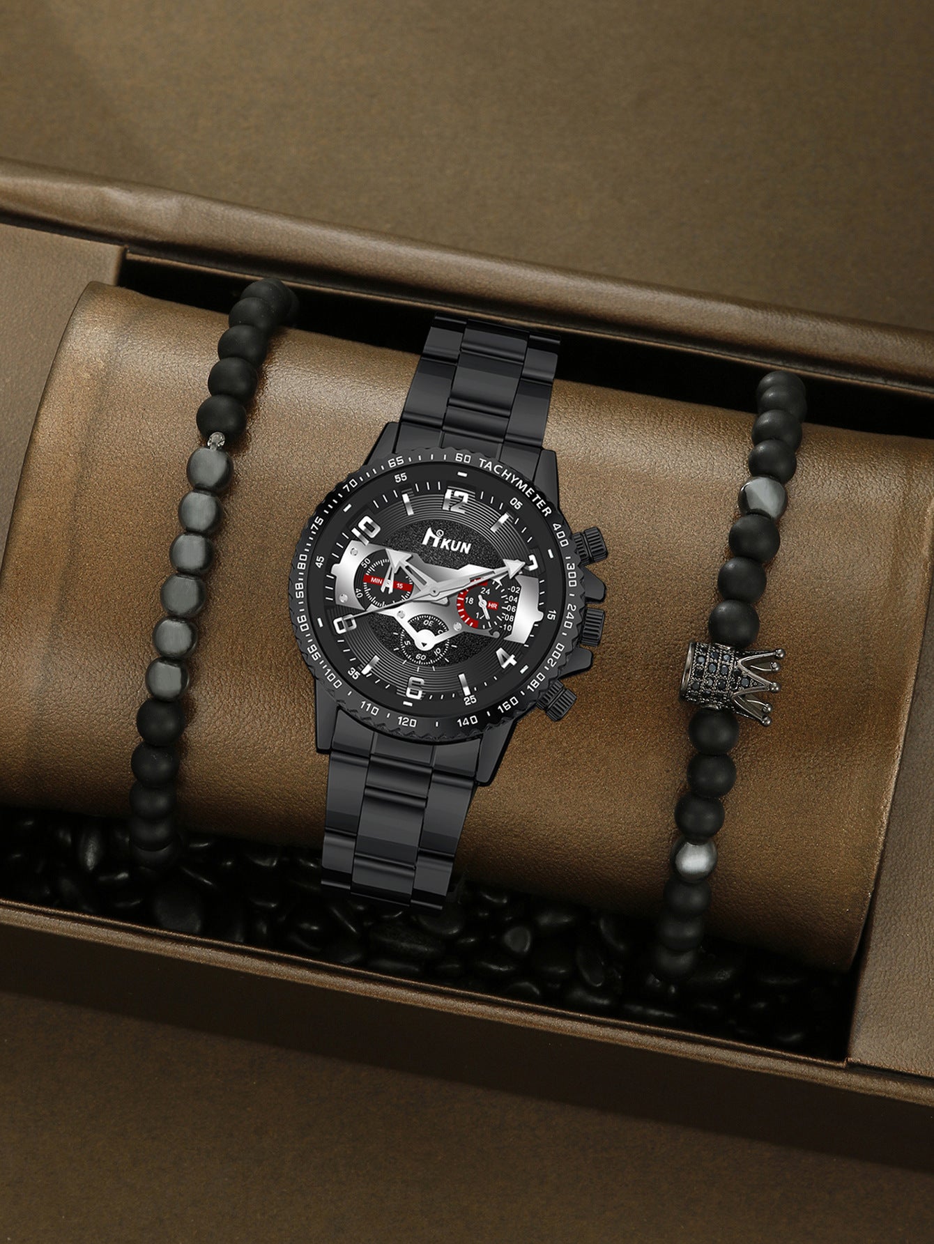 Men's Watch Punk Woven Bracelet Set