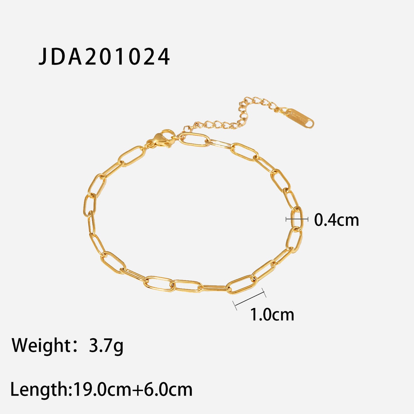 18K Gold Paper Clip Chain Anklet