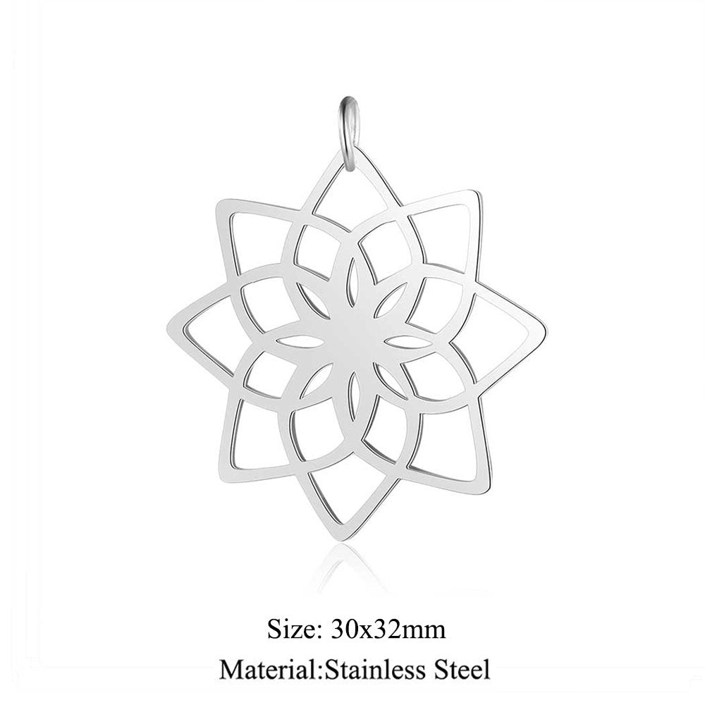 5 pcs/titanium steel large pendant flower diamond conch