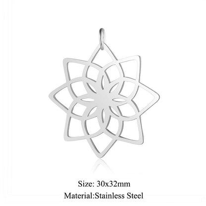 5 pcs/titanium steel large pendant flower diamond conch