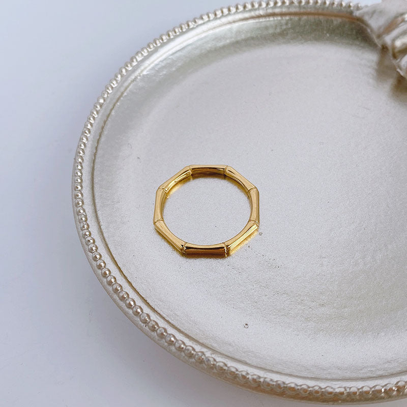18K Gold Plated Bamboo Ring