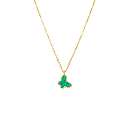 White Fritillary Small Butterfly Necklace
