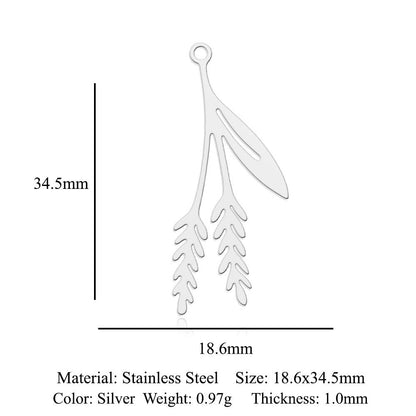 5 pcs/bag leaf maple leaf titanium steel pendant