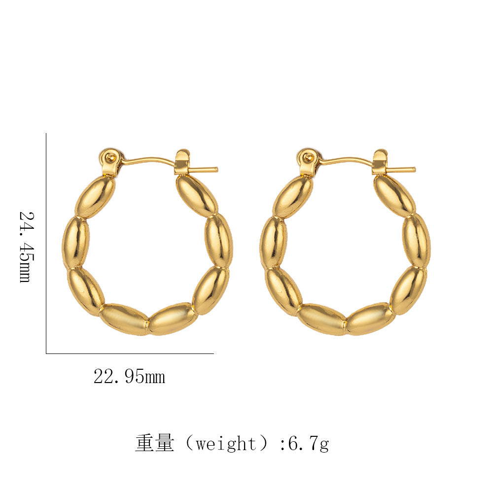 18K Gold Titanium Steel Geometric Earrings