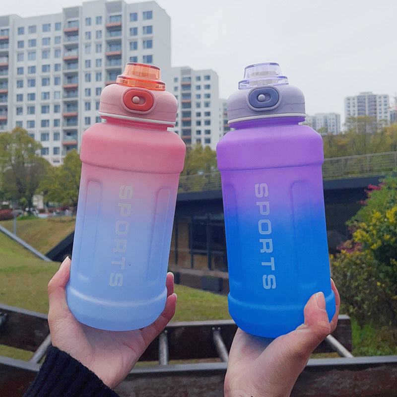 Frosted Gradient Sports Plastic Water Bottle